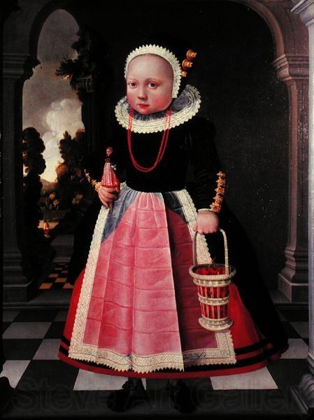 Jacob Gerritsz. Cuyp Portrait eines kleinen Madchens mit einer Puppe und einem Korb